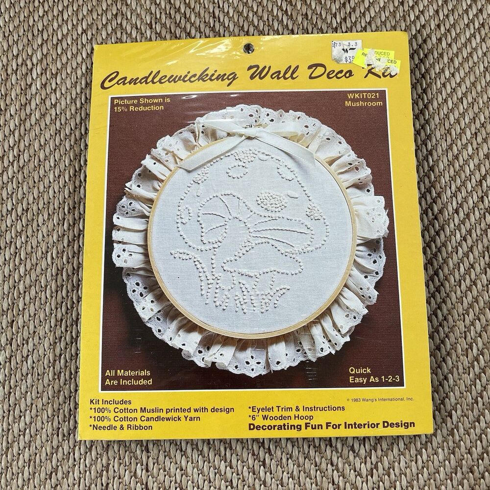 Wangs International Candlewick Wall Plaque Kit # WKIT021 Mushroom